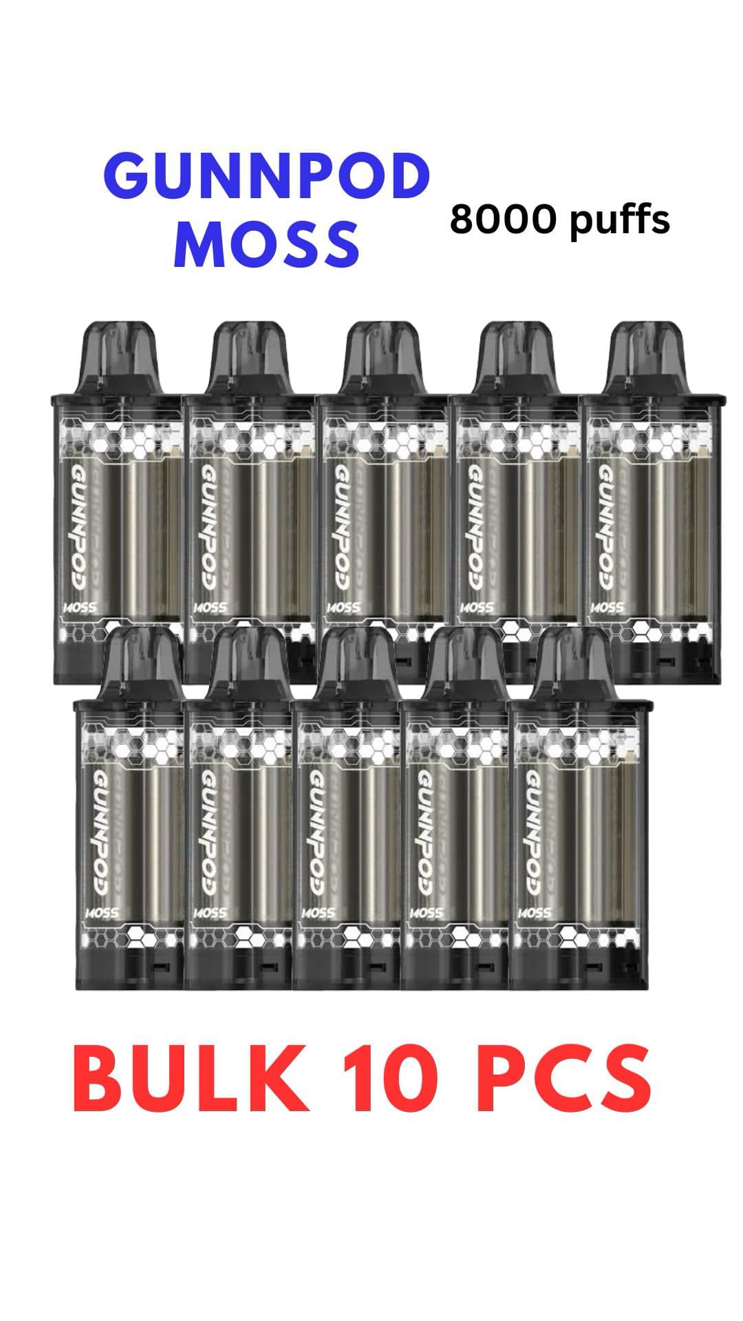 BULK SALE 10 PCS – GUNNPOD MOSS REFILL 8000 PUFF – MIX FLAVOURS